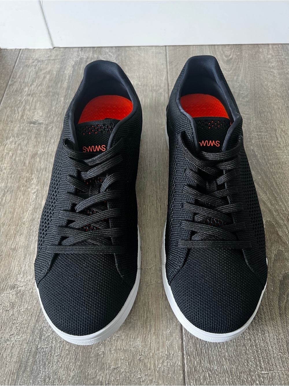SWIMS Men’s Breeze Tennis Knit Sneakers Black/White Size US 9 21285-023